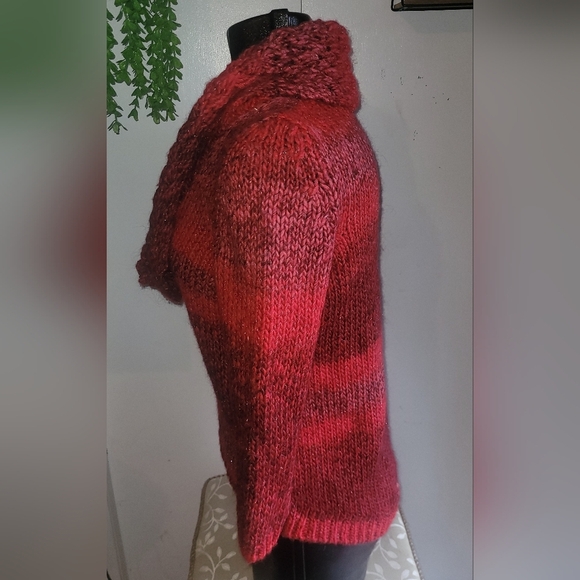 Mexx red chunky knit cowl neck sweater S - Picture 5 of 7
